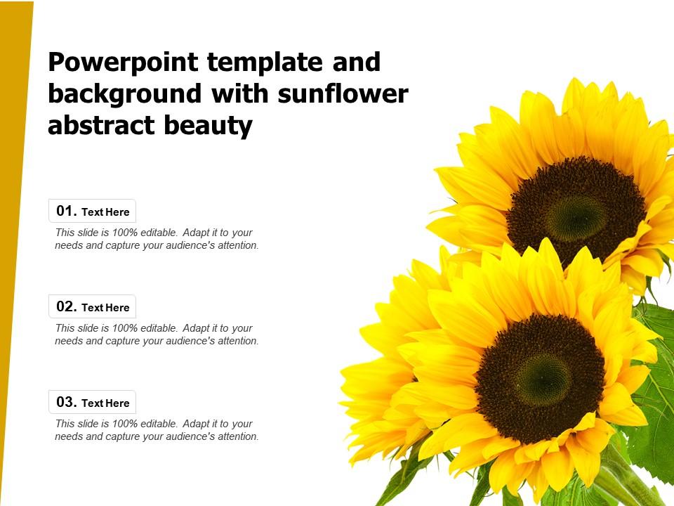 Detail Sunflower Powerpoint Template Nomer 23