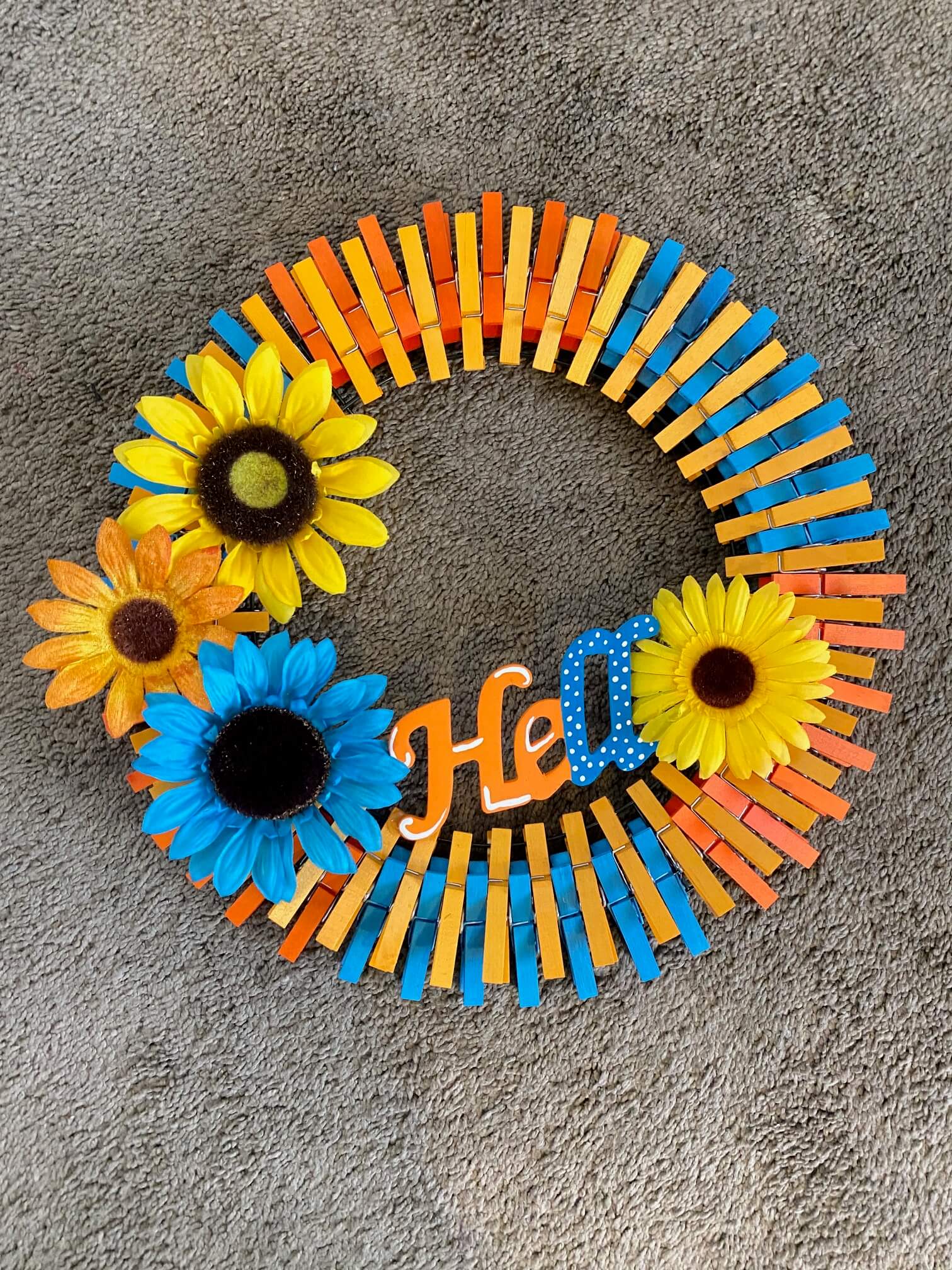 Detail Sunflower Wreath Clothespins Nomer 18