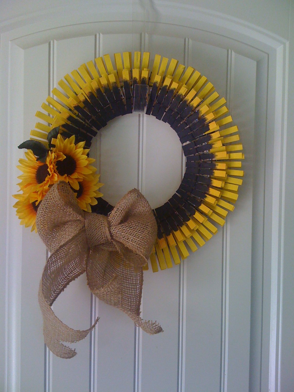 Detail Sunflower Wreath Clothespins Nomer 28