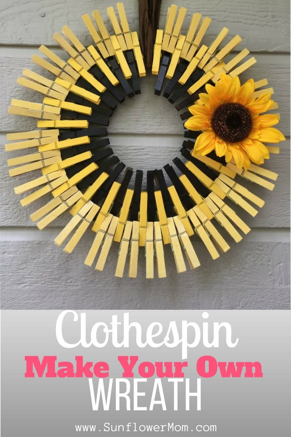 Detail Sunflower Wreath Clothespins Nomer 30