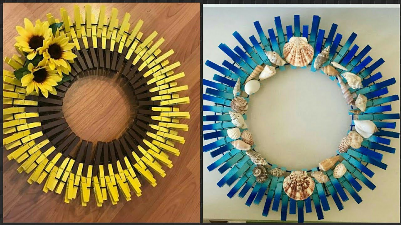 Detail Sunflower Wreath Clothespins Nomer 38