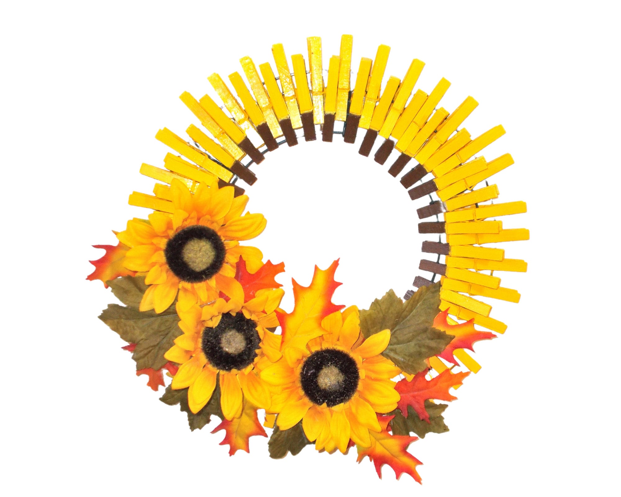 Detail Sunflower Wreath Clothespins Nomer 51