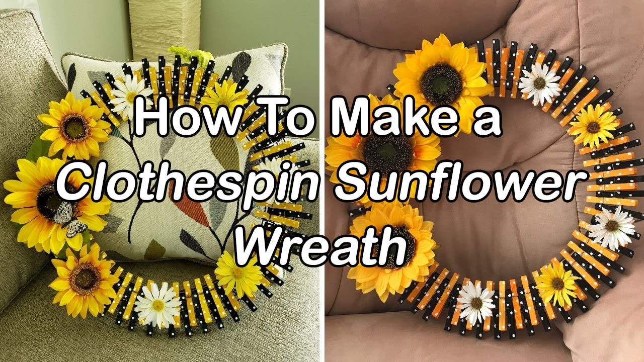 Detail Sunflower Wreath Clothespins Nomer 8