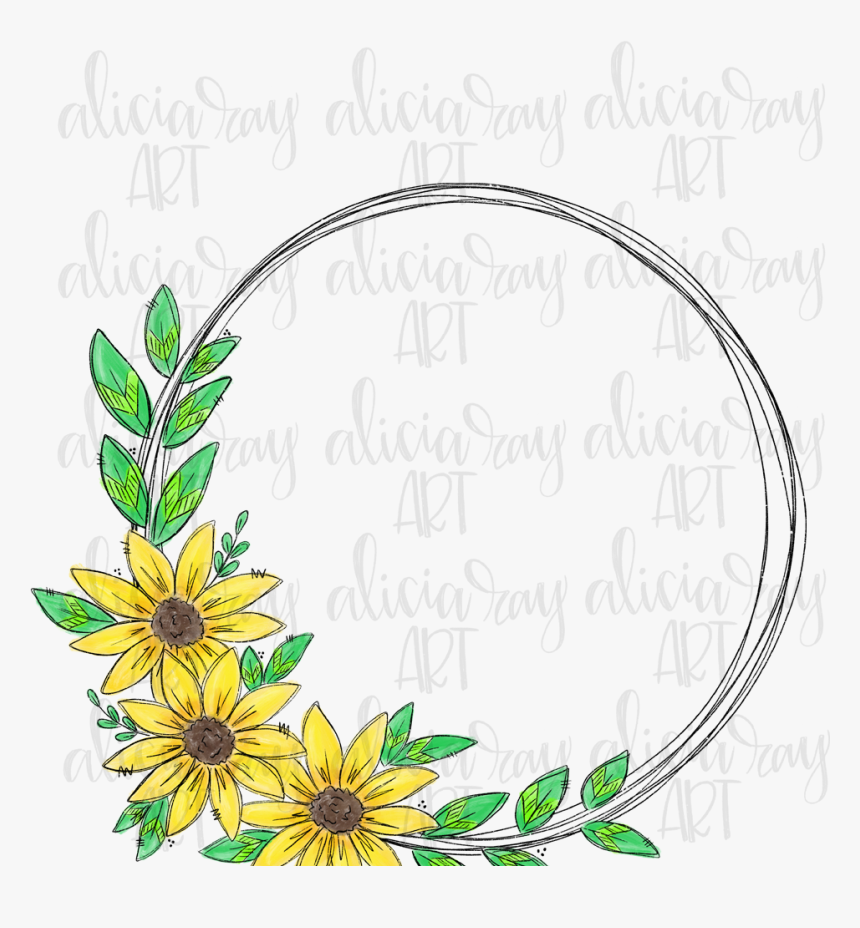 Detail Sunflower Wreath Png Nomer 2