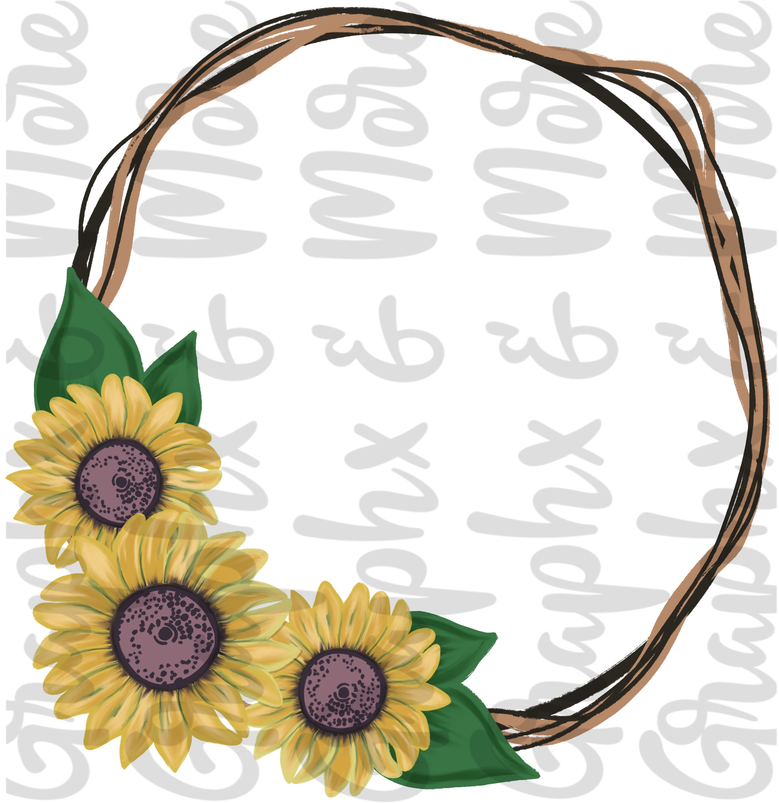 Detail Sunflower Wreath Png Nomer 20