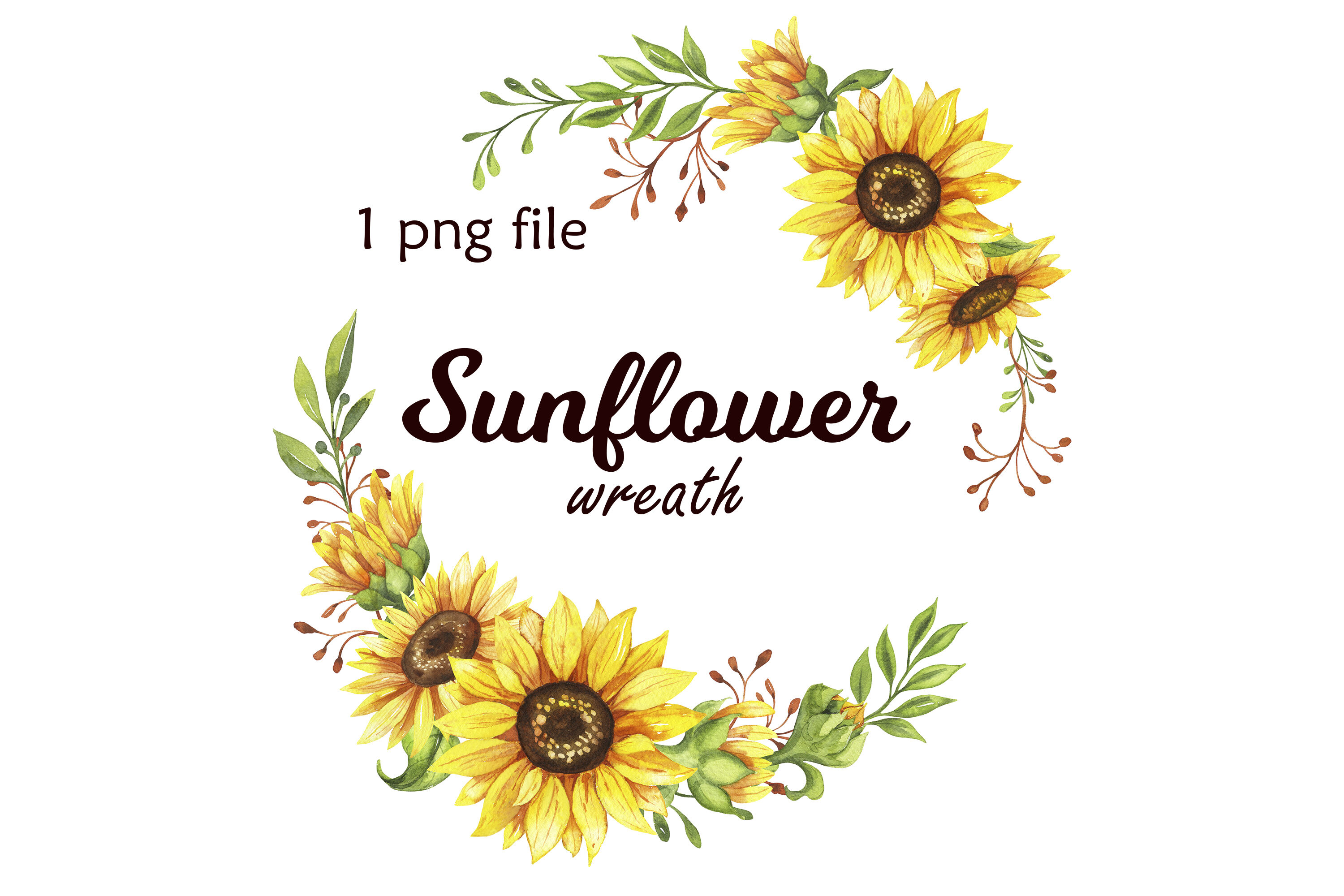 Detail Sunflower Wreath Png Nomer 28