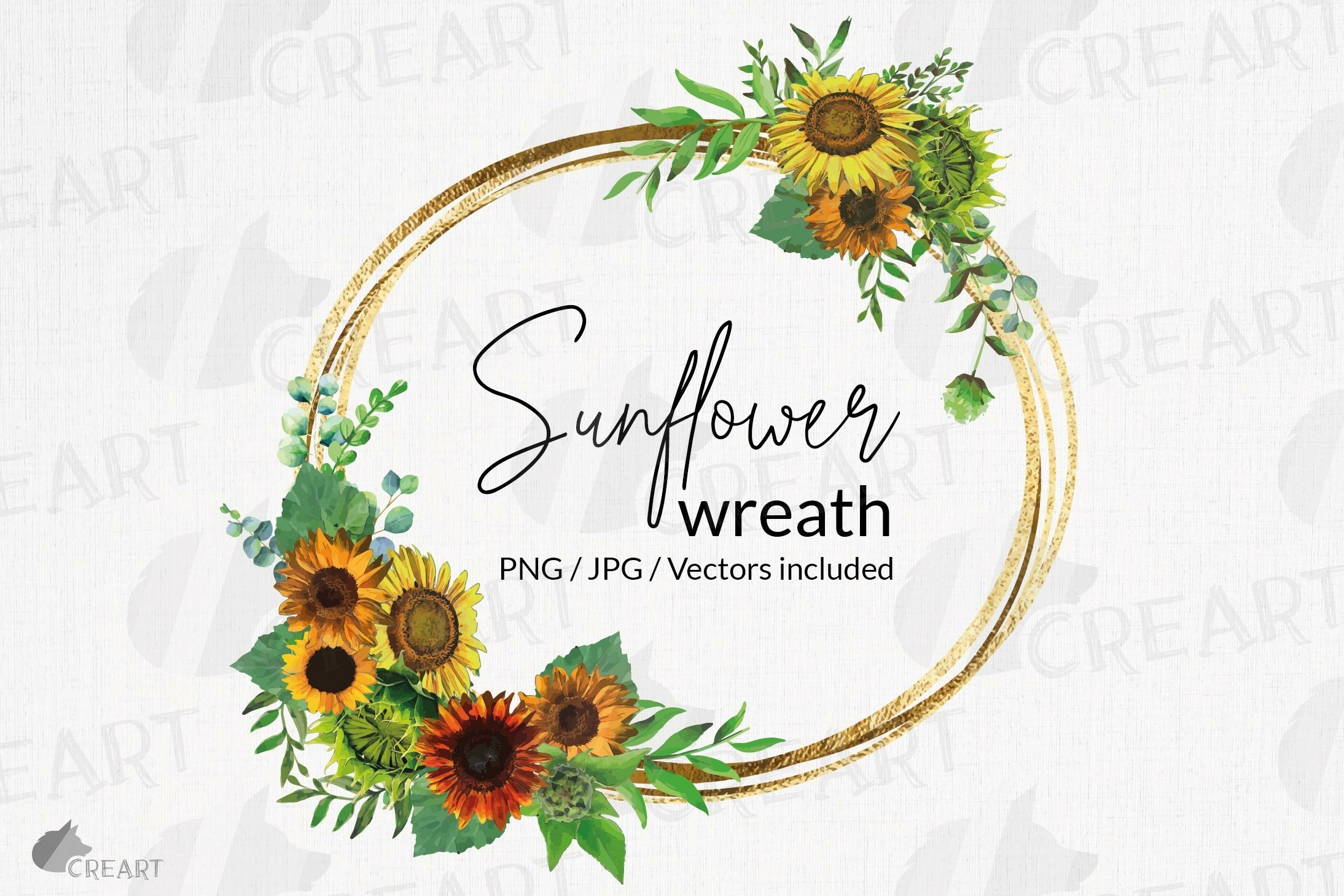 Detail Sunflower Wreath Png Nomer 30