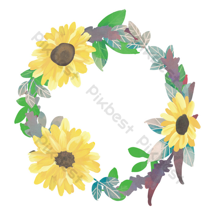 Detail Sunflower Wreath Png Nomer 44