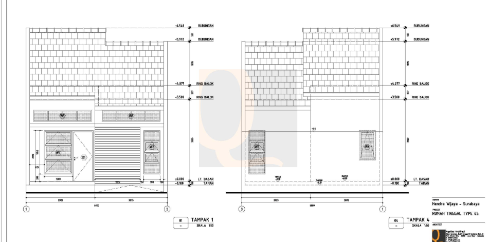 Detail Download Gambar Kerja Rumah Type 45 Nomer 8