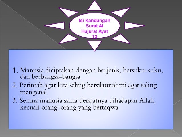 Detail Surat 49 Ayat 13 Nomer 55