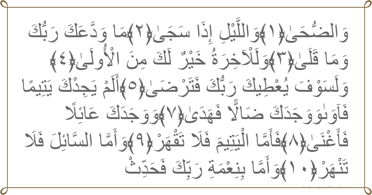 Detail Surat Ad Dhuha Dan Latin Nomer 38