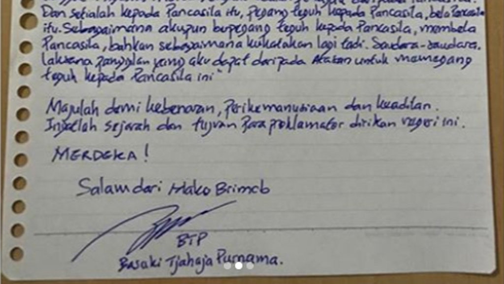 Detail Surat Ahok Dari Dalam Penjara Nomer 10