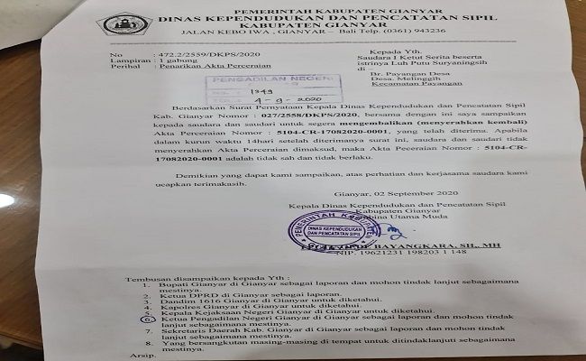Detail Surat Akta Cerai Nomer 41