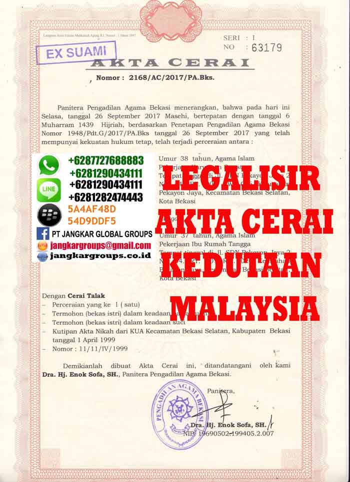 Detail Surat Akta Cerai Nomer 43