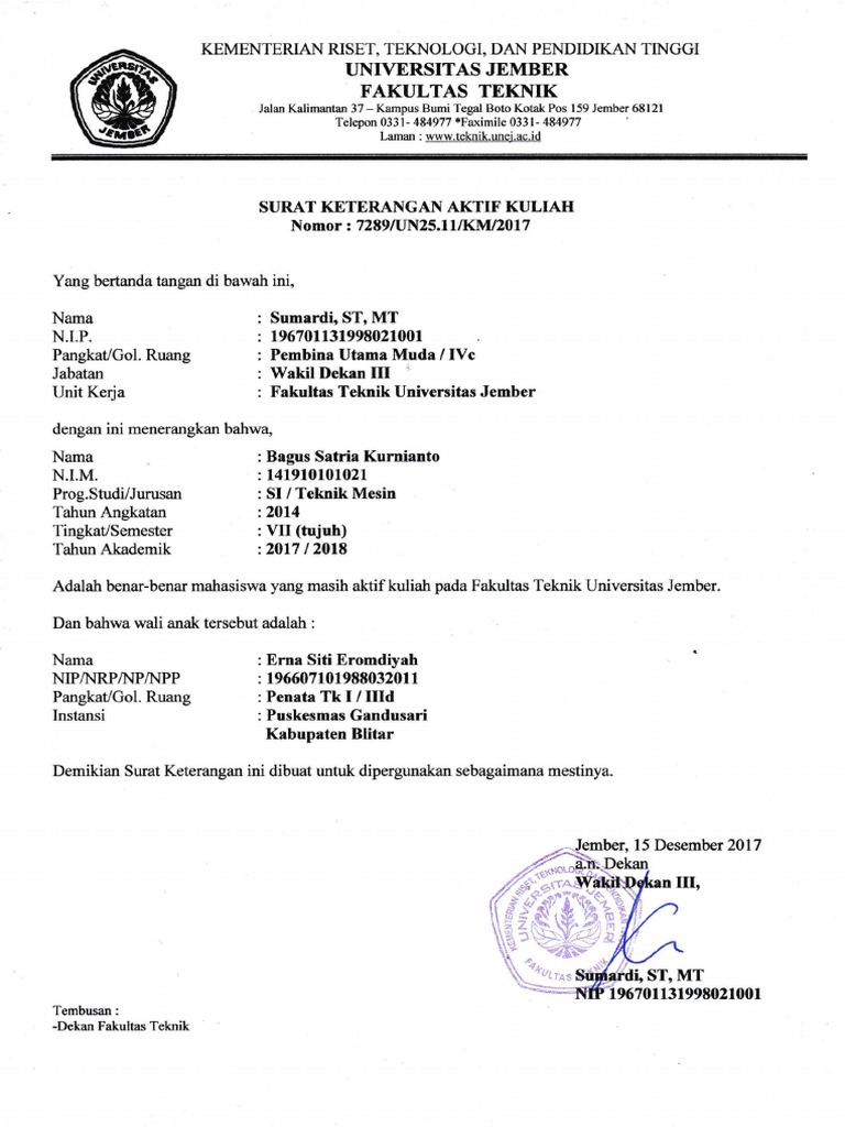 Detail Surat Aktif Kuliah Nomer 11