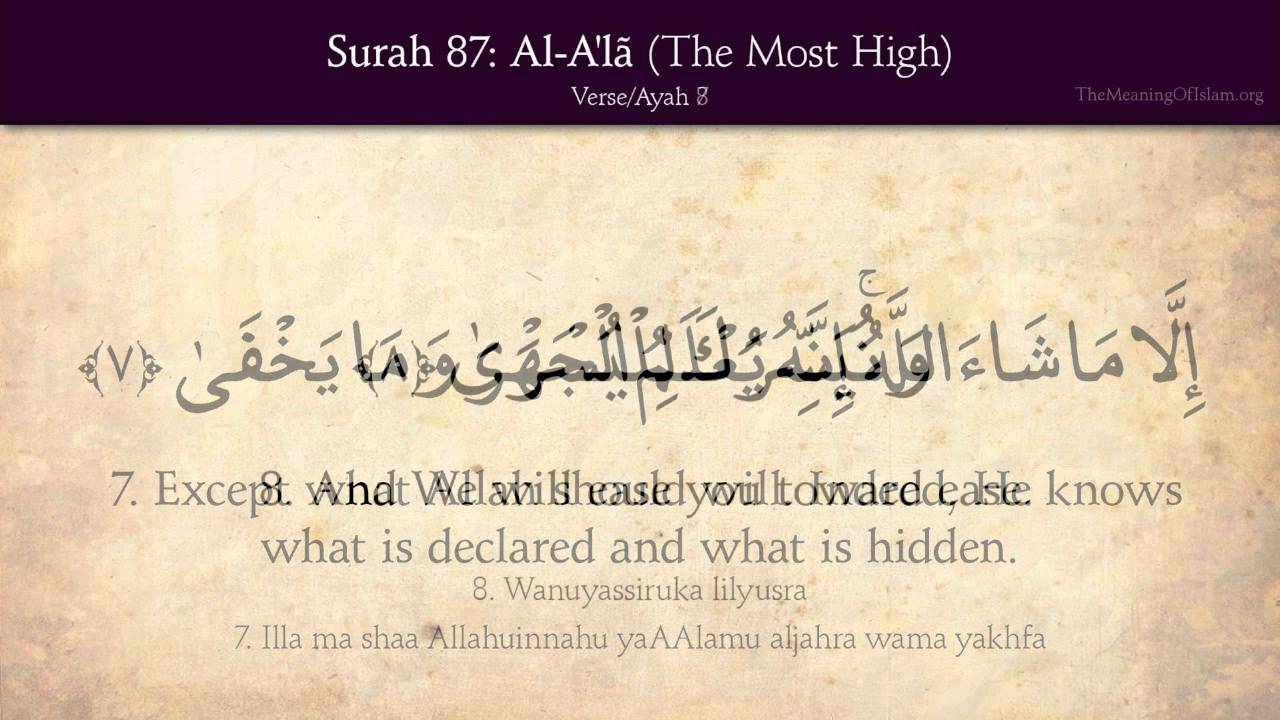 Detail Surat Al A La Nomer 44