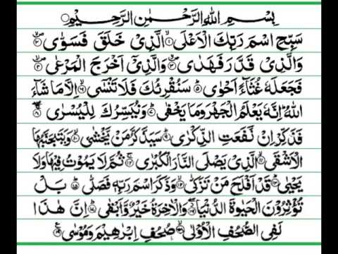 Detail Surat Al A La Arab Nomer 18