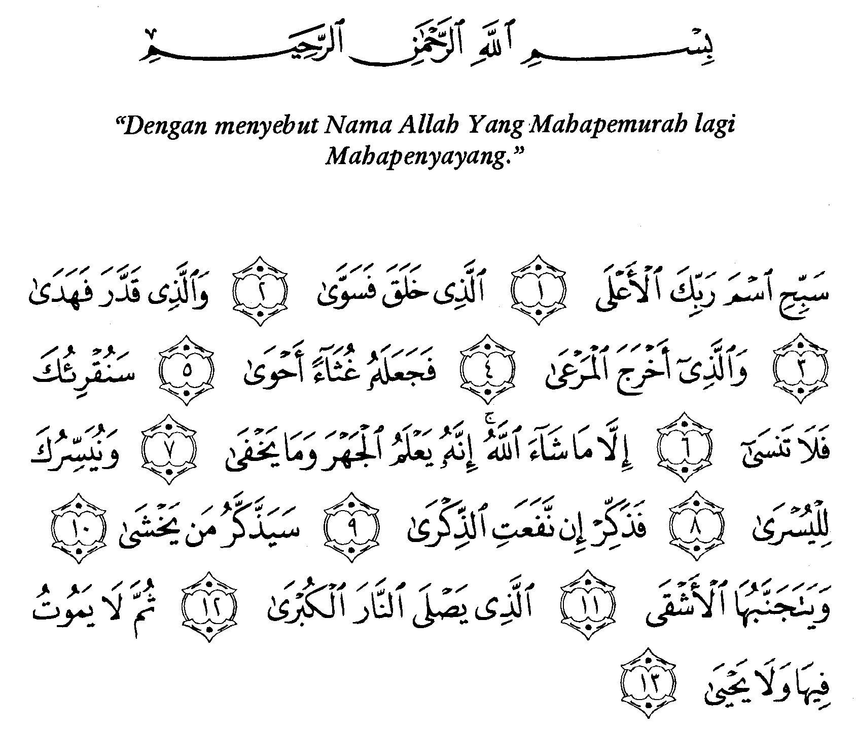 Detail Surat Al A La Arab Nomer 6