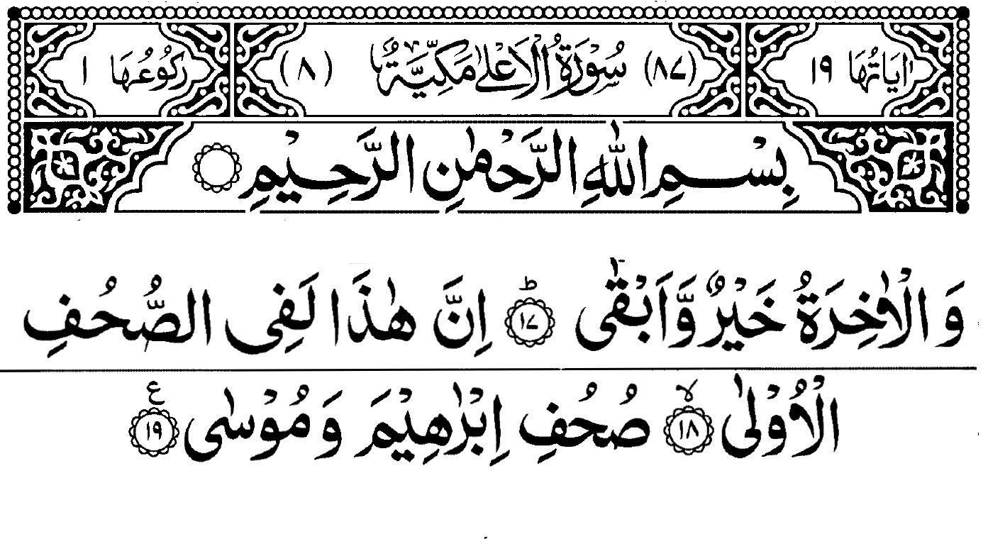 Detail Surat Al A La Ayat 19 Nomer 41