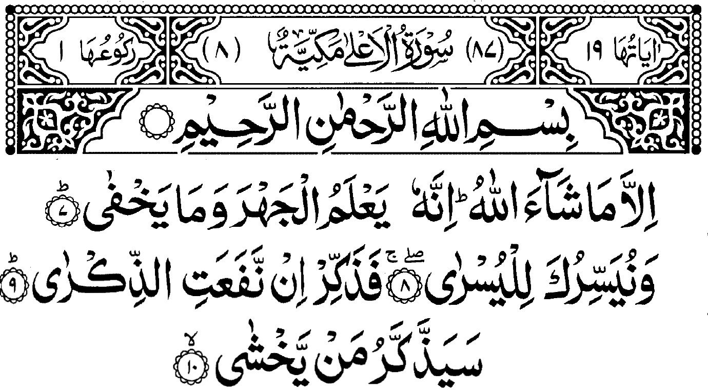 Detail Surat Al A La Lengkap Nomer 20