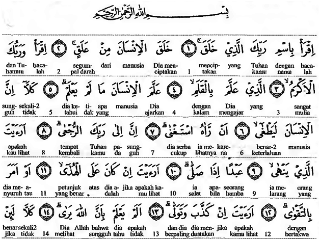 Detail Surat Al Alaq 1 10 Nomer 40