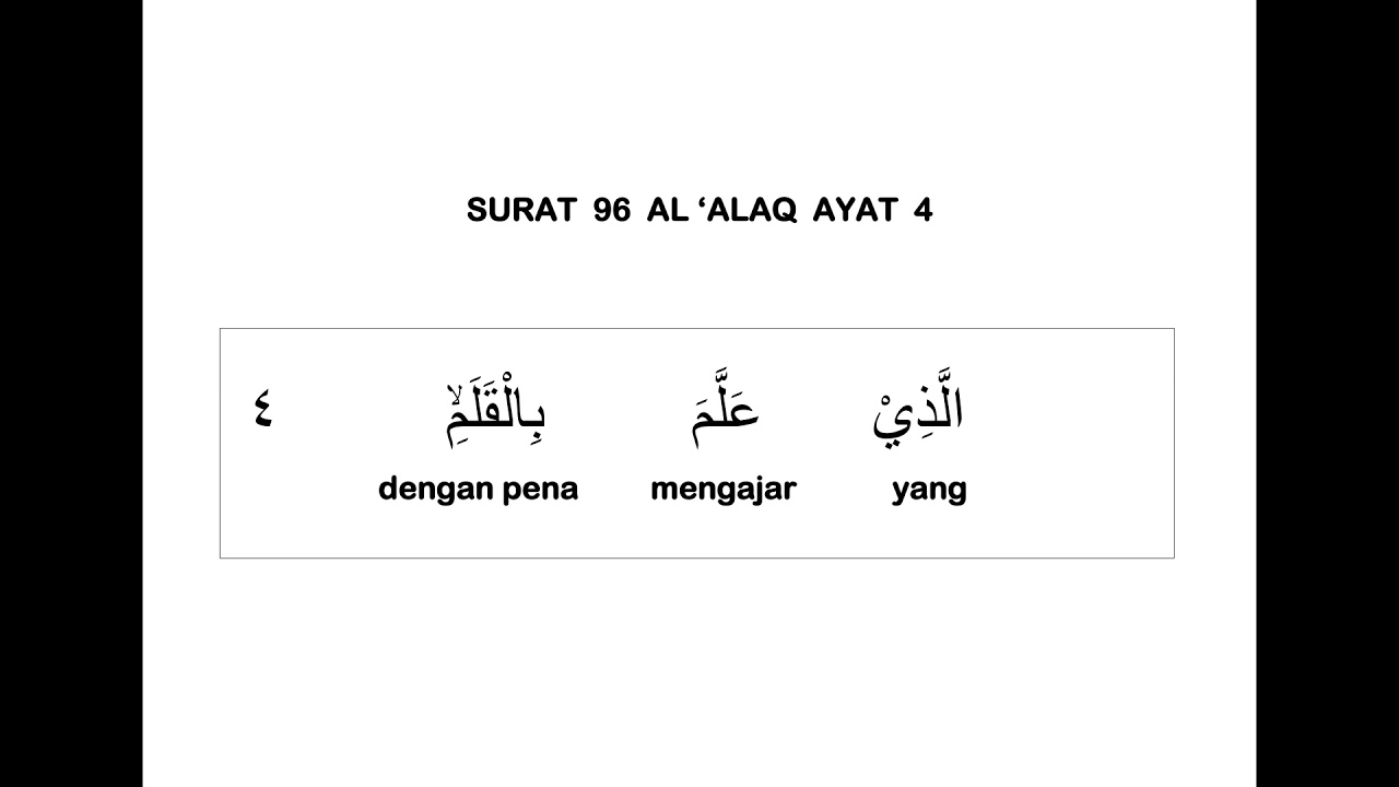 Detail Surat Al Alaq Ayat 4 Nomer 2