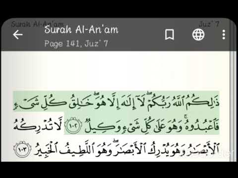 Detail Surat Al An Am Ayat 102 103 Nomer 39