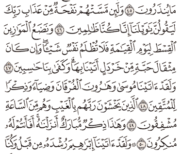 Detail Surat Al Anbiya Ayat 47 Nomer 6