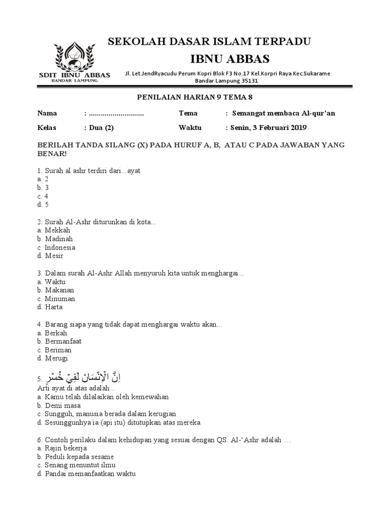 Detail Surat Al Asri Diturunkan Di Kota Nomer 40