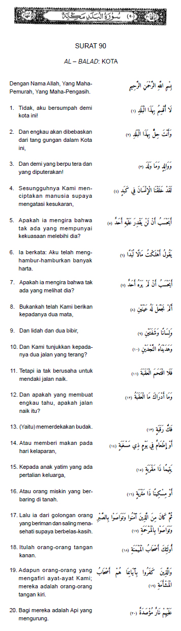 Detail Surat Al Balad Lengkap Nomer 18