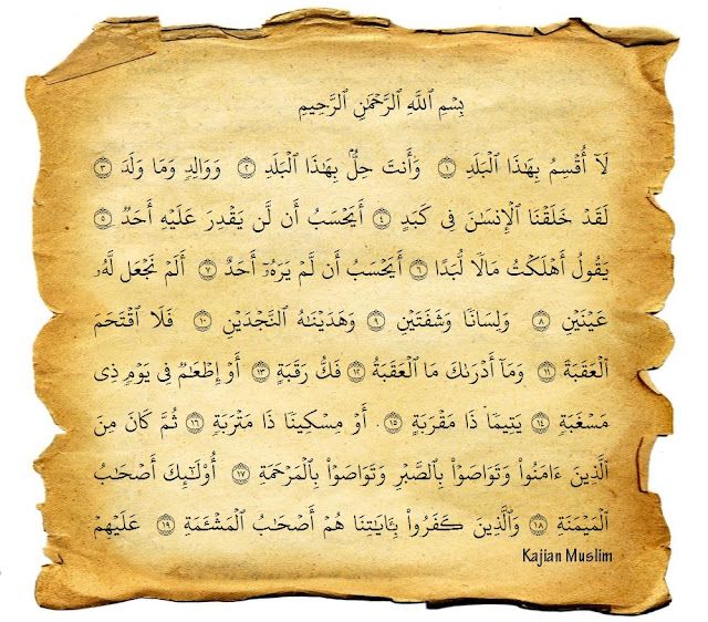 Detail Surat Al Balad Lengkap Nomer 55