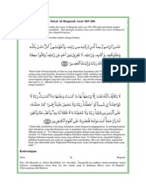 Detail Surat Al Baqarah 3 Ayat Terakhir Nomer 37