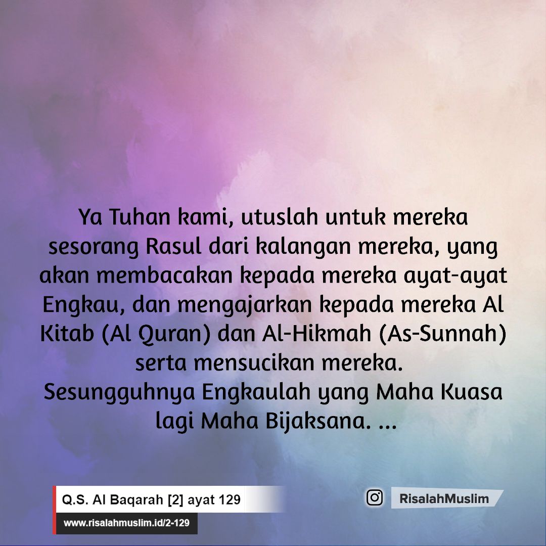 Detail Surat Al Baqarah Ayat 129 Nomer 9