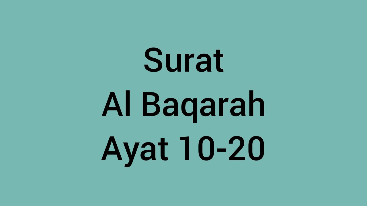 Detail Surat Al Baqarah Ayat 15 Sampai 20 Nomer 9