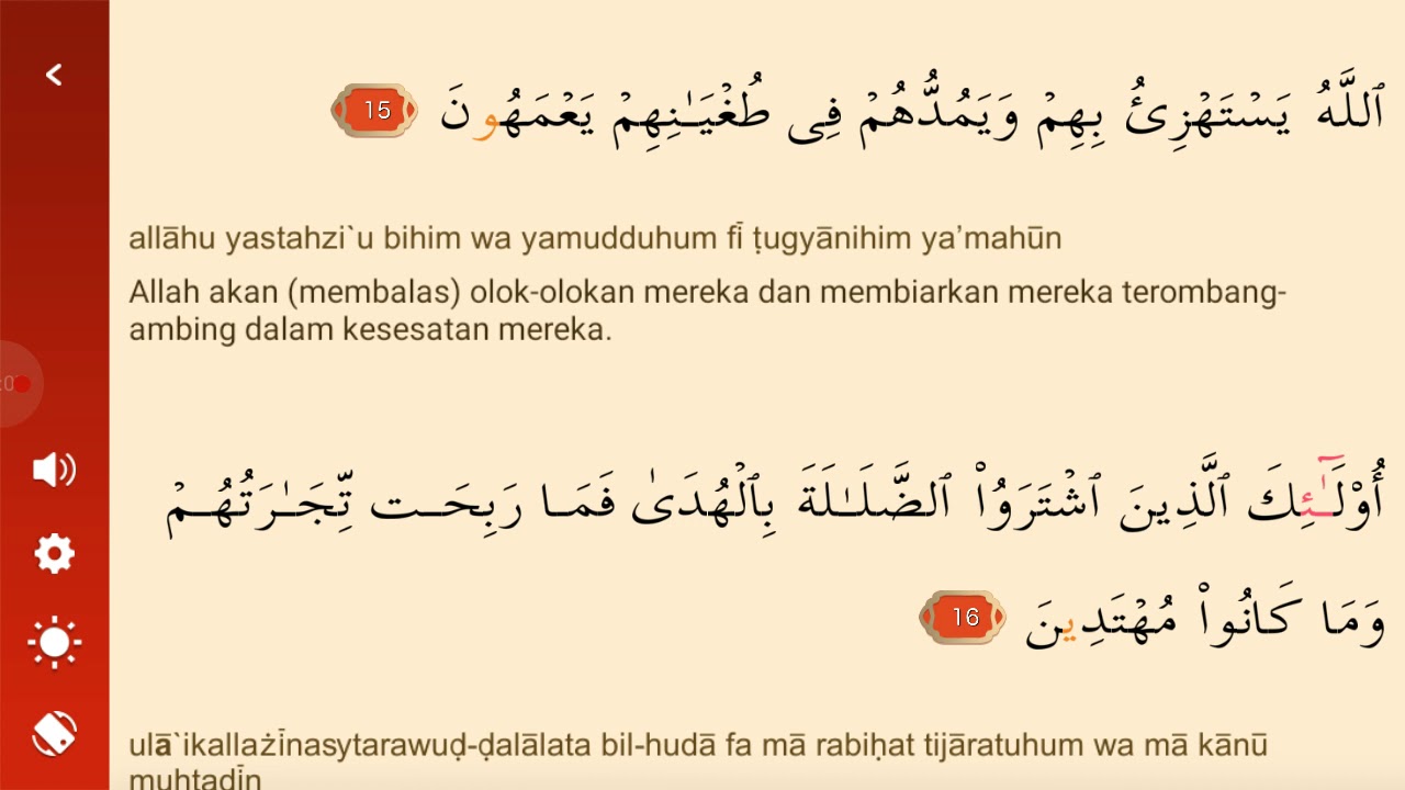 Detail Surat Al Baqarah Ayat 15 Sampai 20 Nomer 5