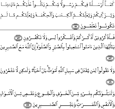 Detail Surat Al Baqarah Ayat 155 Nomer 30