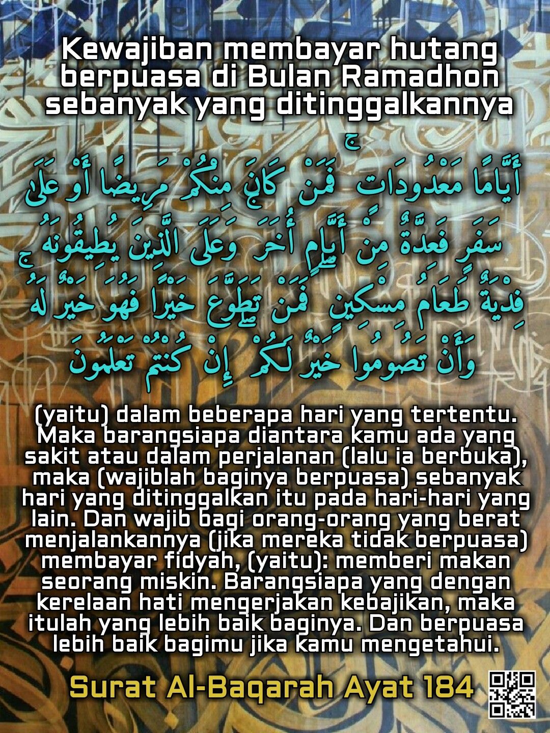 Detail Surat Al Baqarah Ayat 184 Nomer 36