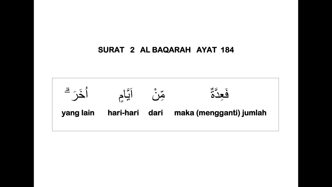 Detail Surat Al Baqarah Ayat 184 Nomer 45