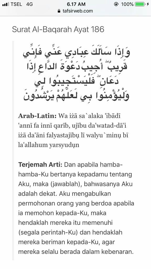 Detail Surat Al Baqarah Ayat 186 Nomer 11