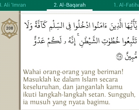 Detail Surat Al Baqarah Ayat 208 Nomer 3