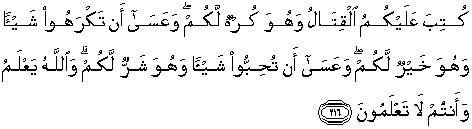 Detail Surat Al Baqarah Ayat 216 Dan Terjemahannya Nomer 21