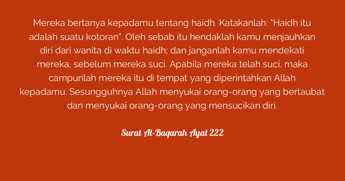 Detail Surat Al Baqarah Ayat 222 Nomer 25