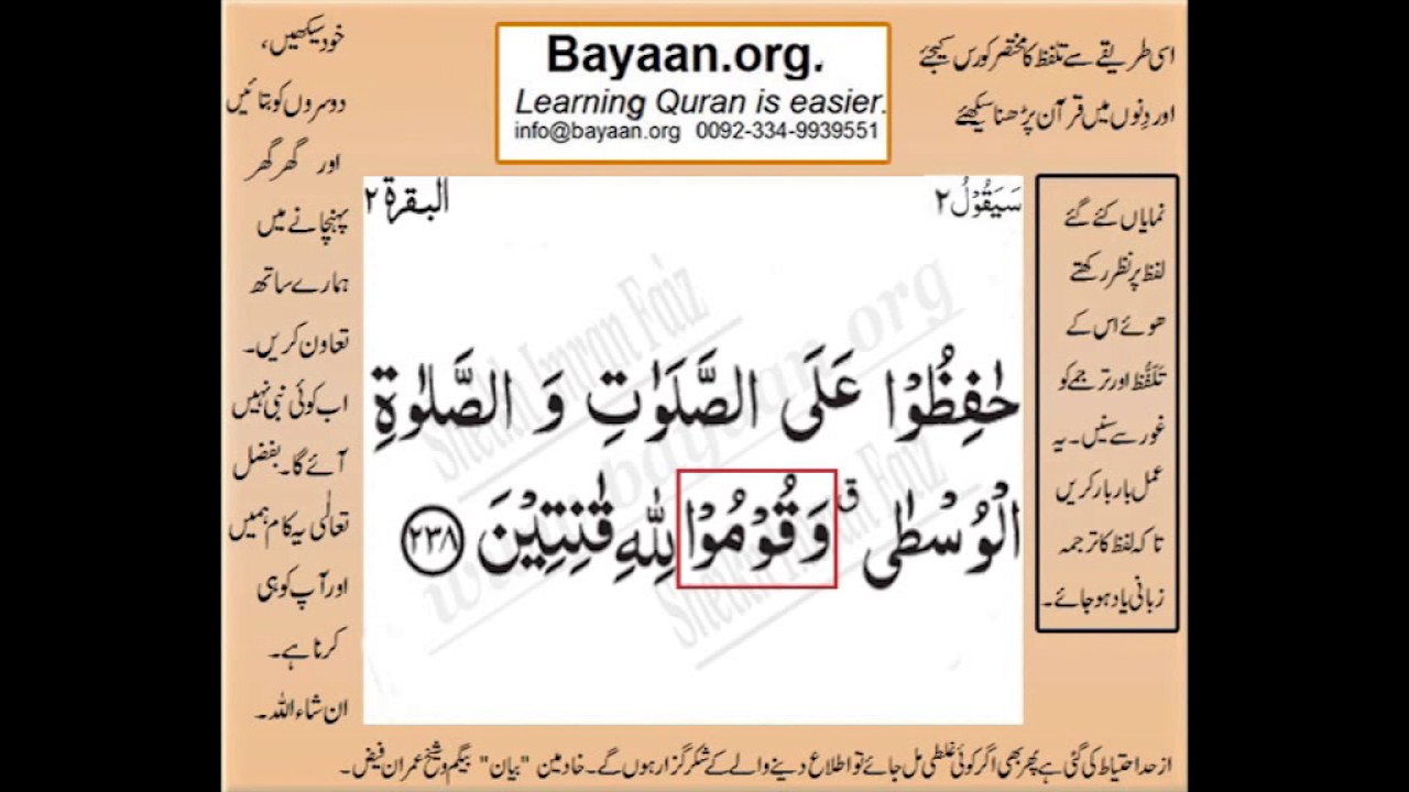 Detail Surat Al Baqarah Ayat 238 Nomer 13
