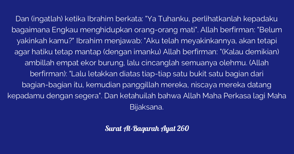 Detail Surat Al Baqarah Ayat 260 Nomer 25