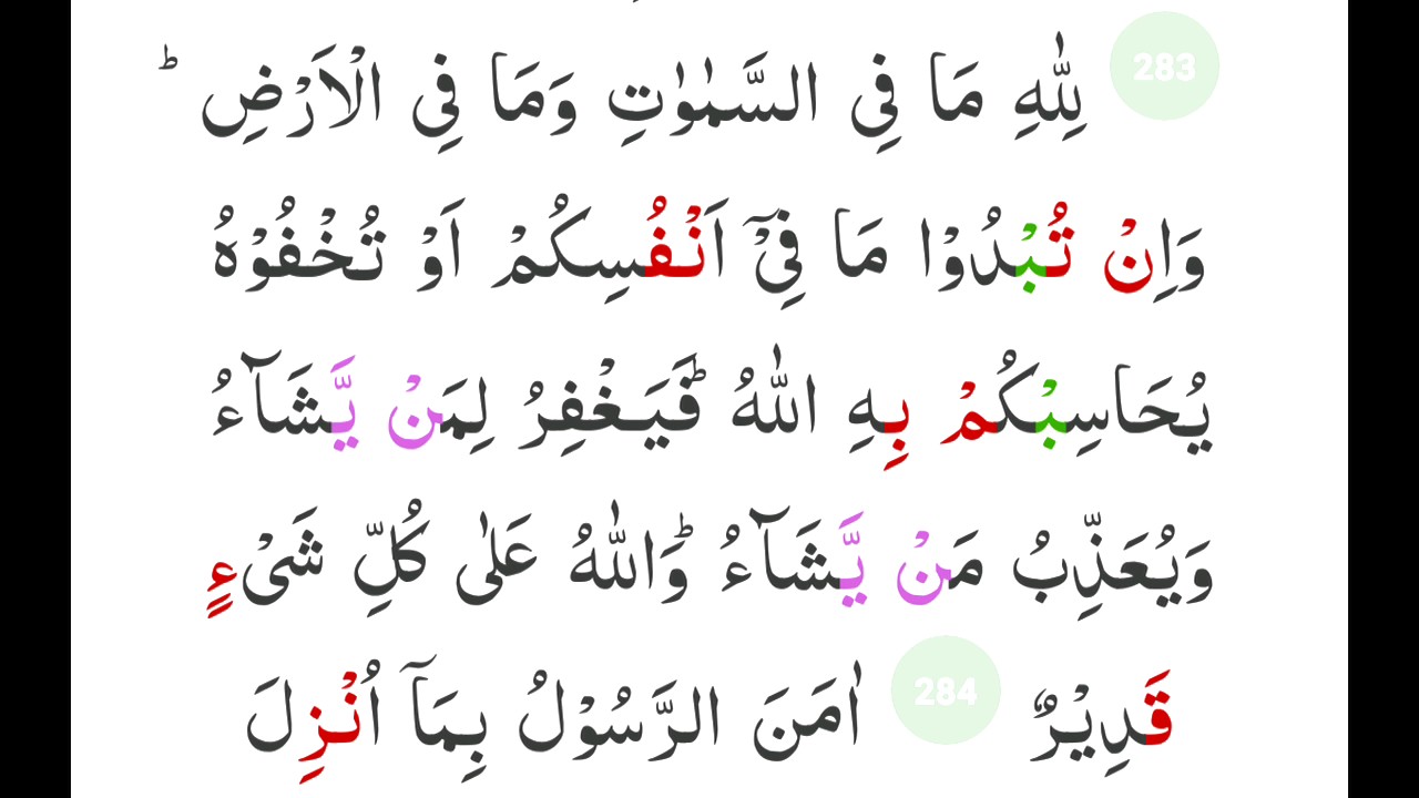 Detail Surat Al Baqarah Ayat 284 Nomer 7