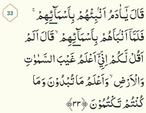 Detail Surat Al Baqarah Ayat 33 Nomer 9