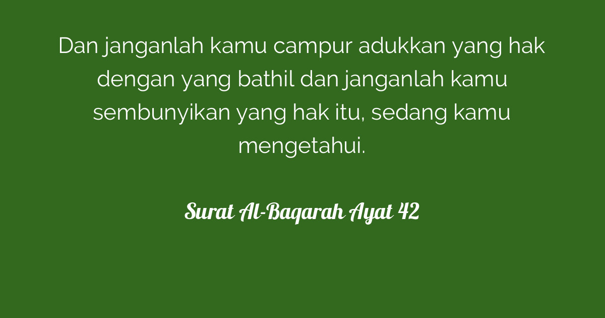 Detail Surat Al Baqarah Ayat 42 Nomer 23