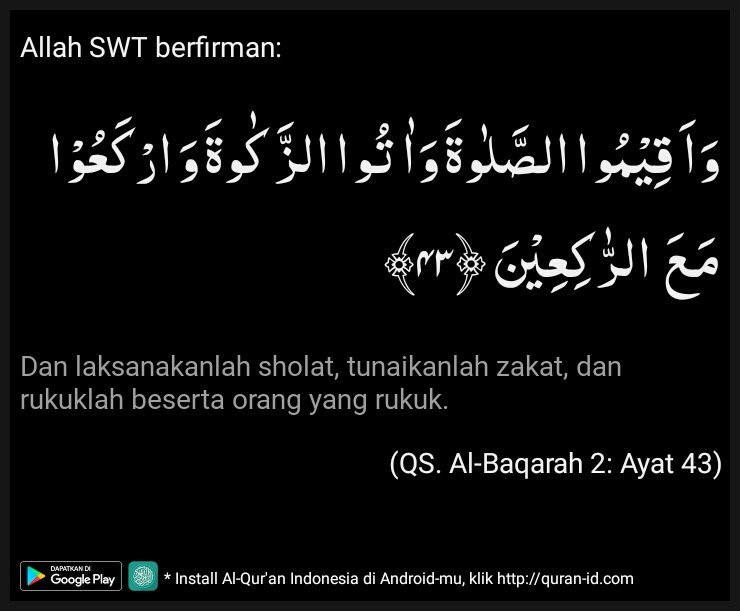 Detail Surat Al Baqarah Ayat 43 Nomer 11