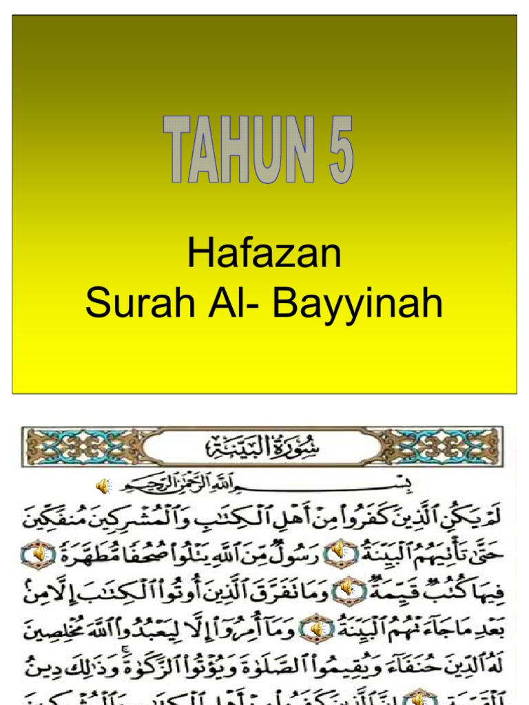 Detail Surat Al Bayyinah Ayat 1 5 Nomer 18