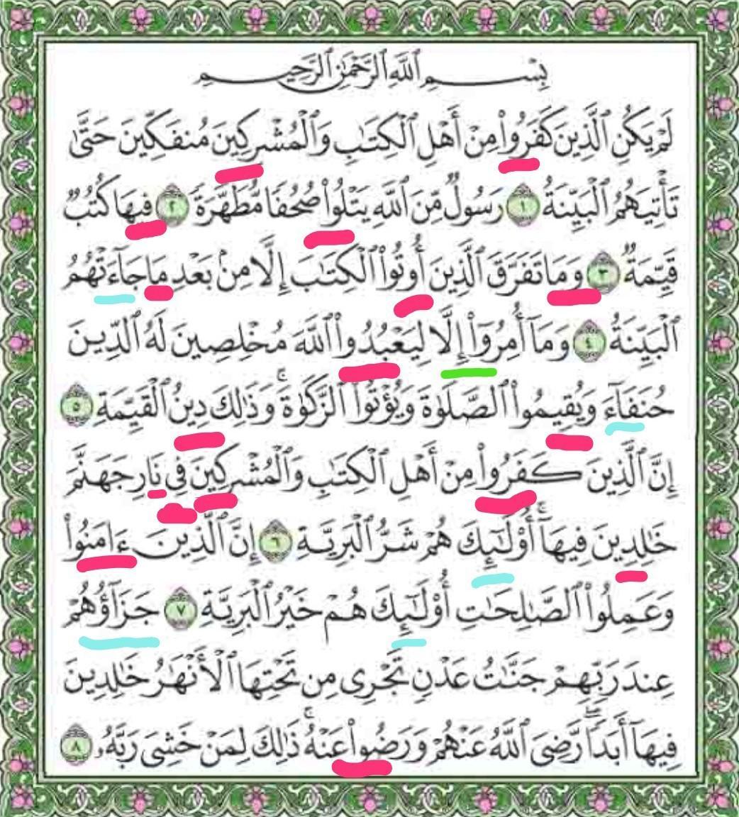 Detail Surat Al Bayyinah Ayat 1 8 Nomer 24